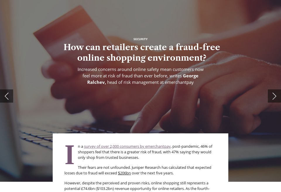 How can retailers create a fraudfree online shopping environment? EPI Subscriber edition